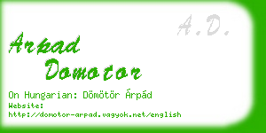 arpad domotor business card